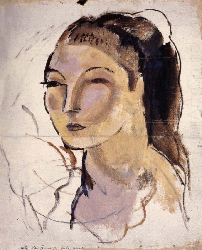 Jules Pascin Head portrait of woman china oil painting image